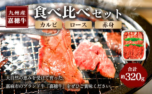 
嘉穂牛 食べ比べセット（カルビ、ロース、赤身） 牛肉
