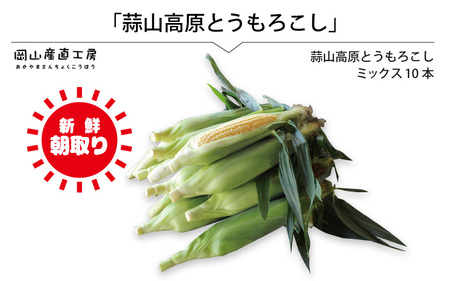 蒜山高原 とうもろこし ミックス10本 / 数量限定 人気 朝採り 新鮮 スイートコーン トウモロコシ 高糖度 甘い 夏野菜 岡山県 真庭市 産地直送 ギフト  【配送不可地域：北海道・沖縄県・離島】 (corn3) 【jujiya040】