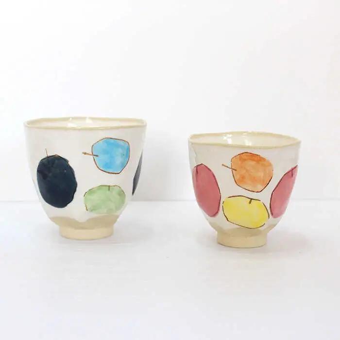 【波佐見焼】りんご（ 茶碗 ・ 湯呑 ）4点セット 食器 皿 【陶芸ゆたか】 [VA91]  波佐見焼
