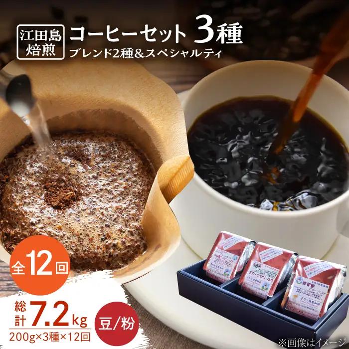 【全12回】コーヒー スペシャルティセット3種 豆or粉 コーヒー[XBE034]