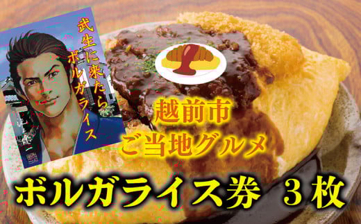 越前市ご当地グルメ ボルガライス券　3枚