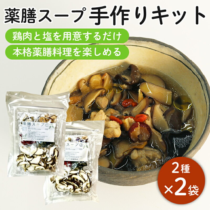 【ふるさと納税】 椎茸 薬膳スープ 手作りキット セット 2種類 しいたけ なつめ 黒木耳 クコの実 薬膳スープ手作りキット 乾燥 乾物 無添加 スープ 薬膳 料理 椎茸 シイタケ 家庭用 すーぷ 藤枝市 静岡県