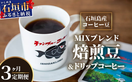 【3ヶ月定期便】石垣島産コーヒー豆MIXブレンド ドリップパック10個と焙煎豆100g×4袋セット | 沖縄県石垣市 沖縄 沖縄県 琉球 八重山 八重山諸島 石垣 石垣島 定期便 送料無料 コーヒー 