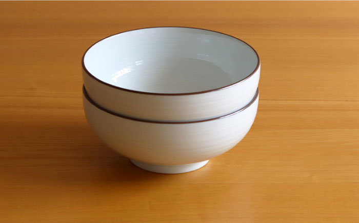 【白山陶器】【定番のシリーズ】白磁千段5寸浅めん丼 2ピースセット【波佐見焼】[TA108]