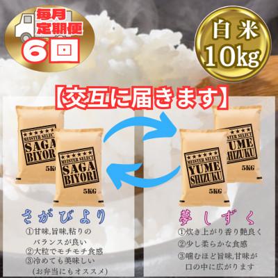 ふるさと納税 江北町 【毎月定期便】食べ比べ白米10kg(さがびより・夢しずく)(江北町)全6回 |  | 01