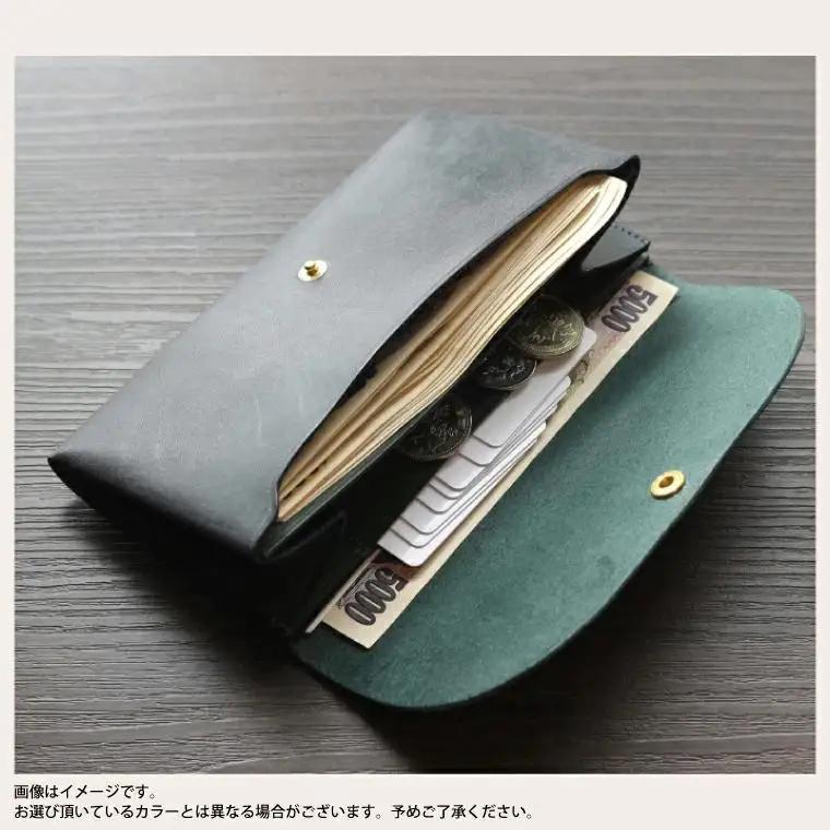 comet Long コンパクトな長財布 (ワックスアッシュブラウン) 牛革(BR014)