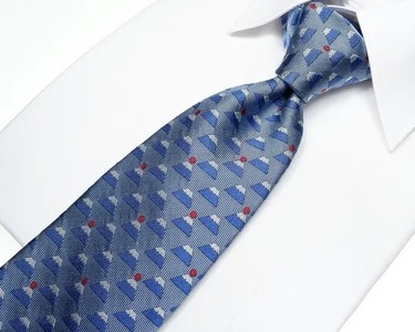 ネクタイ　富士桜工房　ダイヤモンド富士（グレーラメ）