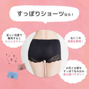 サイズLL:すっぽりショーツ 補正下着 お腹 引き締め 下着 大きいサイズ ショーツ 響かない レディース 下腹 レース レースショーツ 深め ヘブンジャパン HEAVEN Japan
