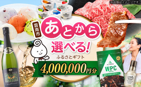 【あとから選べる】雲南市ふるさとギフト 400万円分 カタログギフト あとから寄附 あとからギフト あとからセレクト 選べる寄附 島根県雲南市/雲南市ふるさと納税[AIDM020]