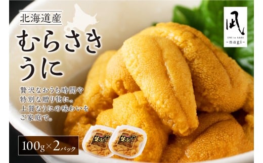 【先行予約】《北海道産》ムラサキウニ 塩水 100g ×2パック＜札幌カネシン水産＞