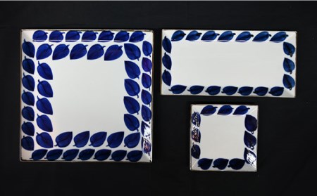 【波佐見焼】Antique Style プレート ブルー 6枚セット 角皿 長皿 食器 皿 【協立陶器】 [TC81] 波佐見焼