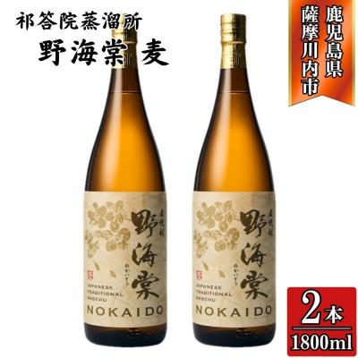 ふるさと納税 薩摩川内市 野海棠 麦焼酎 25度 1800ml×2本 祁答院蒸溜所 BS-532