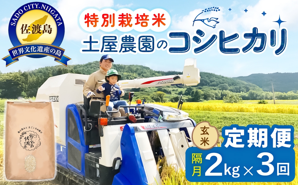 
                  【定期便 令和8年産新米 全3回】 佐渡島産コシヒカリ 玄米 2kg 令和8年産新米 特別栽培米 土屋農園 | 新潟県産コシヒカリ 新潟産コシヒカリ 佐渡産コシヒカリ 新潟県産こしひかり 佐渡産こしひかり お米 米 こしひかり 玄米 げんまい おこめ コメ 2キロ にいがた さど 新潟県 佐渡市
                