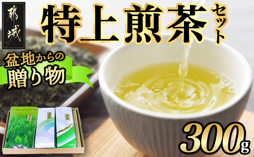 
盆地からの贈り物 特上煎茶セット_AA-4801_(都城市) 茶葉 特上煎茶 上白折 煎茶 各100グラム お茶の産地 最高級品 一番茶 Green Tea 水出し ギフト 家庭用 日本茶
