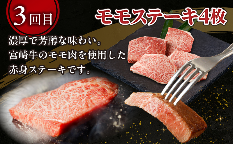 【3か月定期便】宮崎牛ステーキ定期便_Tk031-t022