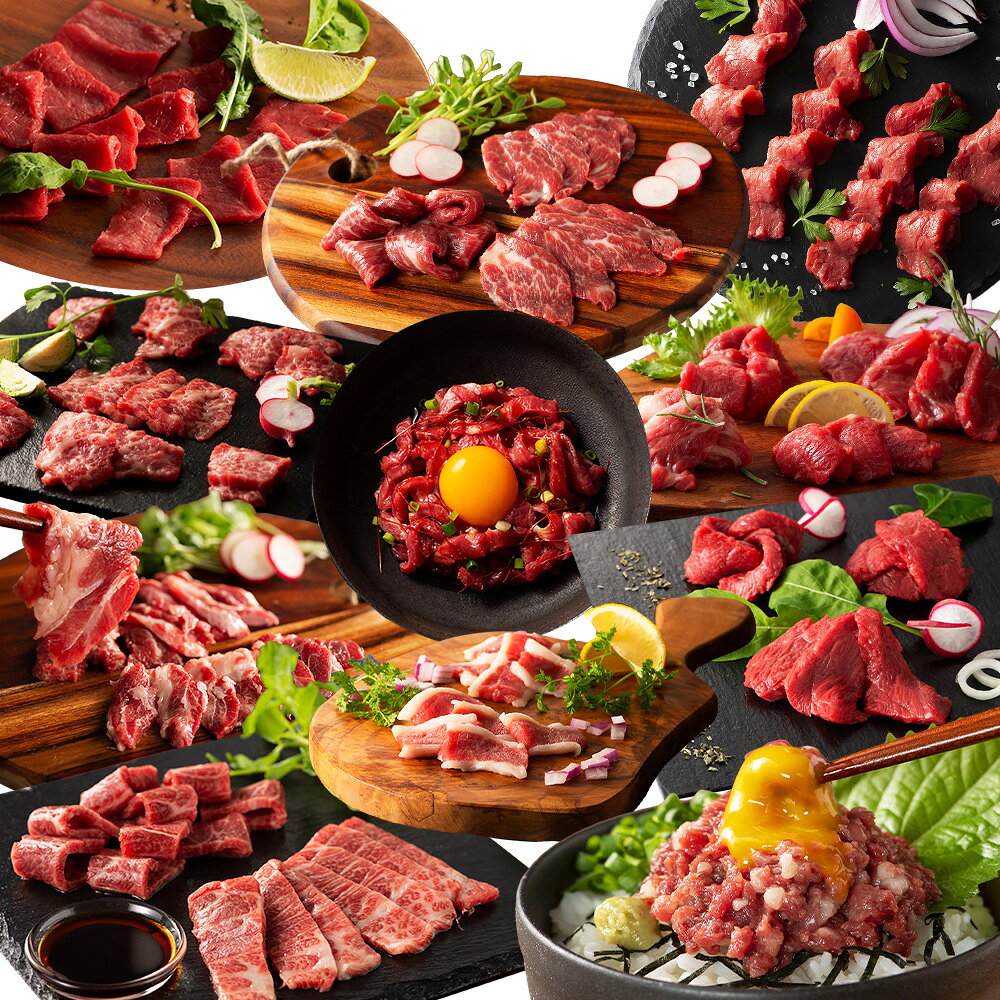 【ふるさと納税】【熊本特産】ふじ馬刺し堪能セット（ふじ馬刺しメン・大トロ・中トロ・ヒレ・ロース・ランプ・上赤身・フタエゴ・バラヒモ・ユッケ・ネギトロ） 計884g 馬刺し 馬刺 馬肉 お肉 11種セット ごはんのお供 ご飯のお供 冷凍 熊本県 熊本市 送料無料