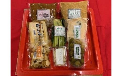 
味噌 & 漬物 セット ( 味噌 2種 計2kg & 漬物 6種 ) 信州松本
