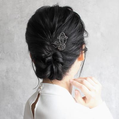 ふるさと納税 静岡市 【地元職人の逸品】美しい尾をゆらし、ゆったりと優雅に泳ぐ琉金　　かんざし「琉金」