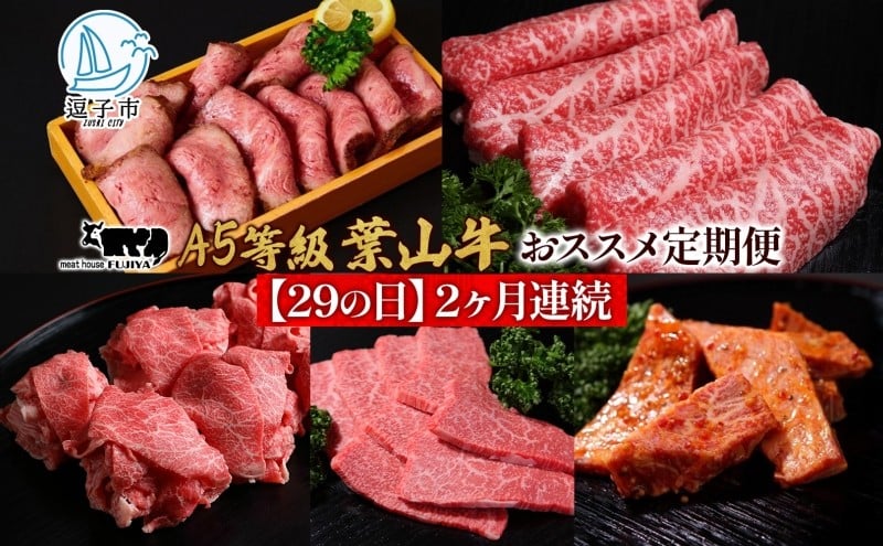 
            【29の日定期便】2ヶ月連続 葉山牛 定期便 カタログ ギフト カルビ切り落し ジューシー 黒毛和牛 霜降り 赤身 肉 焼く 家族 贈り物 受賞 うし 和牛 冷凍 良質 冷凍便 送料無料 冨士屋牛肉店 神奈川県 逗子市 [№5875-0848]
          