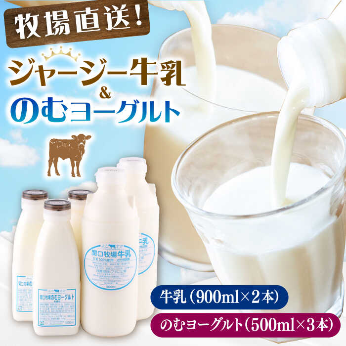 【ふるさと納税】低温殺菌牛乳 ジャージー牛乳 牛乳 飲むヨーグルト ヨーグルト 冷蔵 冷蔵配送 飲み物 人気 5本セット【よこすか関口牧場】[AKGN005]