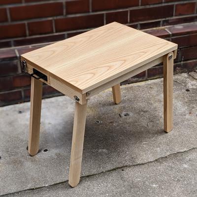 ふるさと納税 尼崎市 M.u.k design works 総アッシュ無垢材 折りたたみ ローテーブル アルカナ