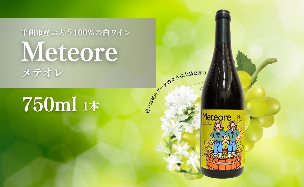 
                  白ワイン<メテオレ> 750ml × 1本 ｜ ワイン 辛口 シャルドネ ゲヴュルツトラミネール 国産 千曲市 長野県産 信州
                