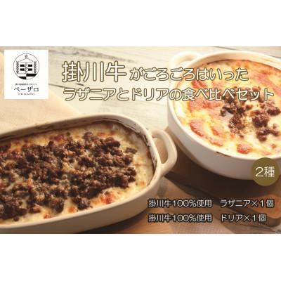 ふるさと納税 掛川市 掛川牛がごろごろはいったラザニアとドリアの食べ比べセット