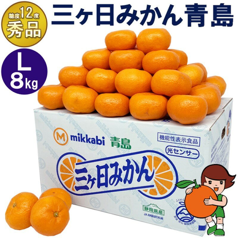 【ふるさと納税】三ケ日みかん 青島【秀品】Lサイズ8kg(60個前後) ミカン 果物 くだもの フルーツ 甘い 果物類 柑橘類 静岡 浜松市【配送不可：北海道・沖縄・離島】　お届け：2027年1月上旬～2027年2月下旬