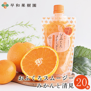【早和果樹園】おふくろスムージーみかんと清見20本入り 飲むみかんゼリー(パウチタイプのジュレ)(B1093-1)