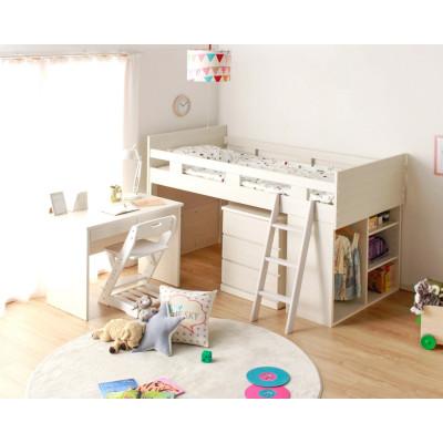 ふるさと納税 大川市 大川家具　システムベッド　マッシュ　ホワイト(ベッド、デスク、チェスト、シェルフ)