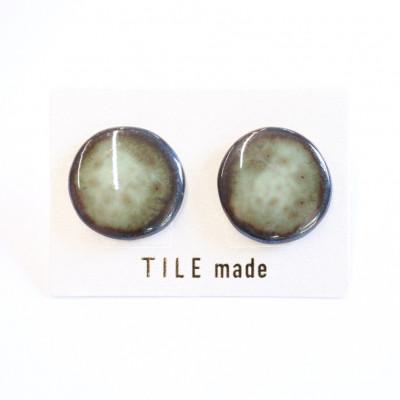 ふるさと納税 瑞浪市 【美濃焼】苔むらタイルピアス(直径20mm)