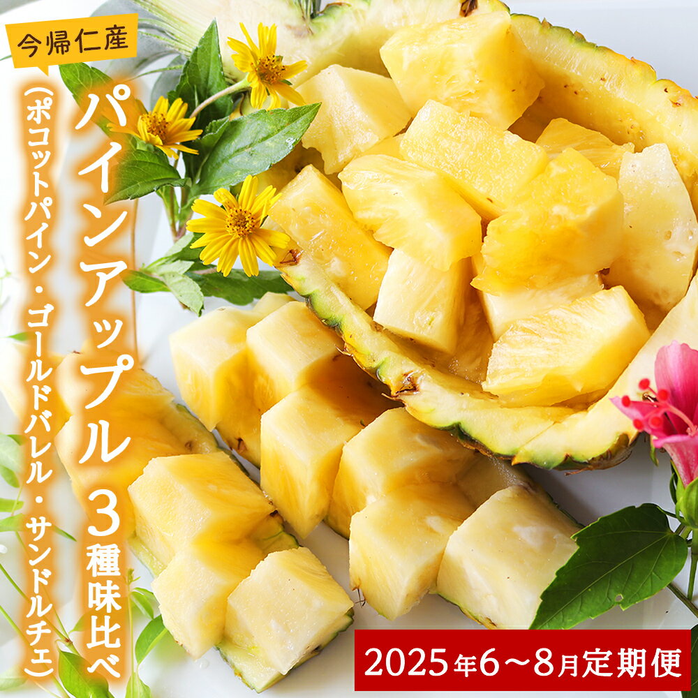 【ふるさと納税】 【定期便　限定100セット】今帰仁産パインアップル3種味比べセット【2025年6月・7月・8月　3回配送】