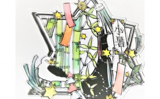 KOEDO川越硝子「切り絵ガラスアート」M（小暑） ／ ステンドグラス エッチング 二十四節気 埼玉県