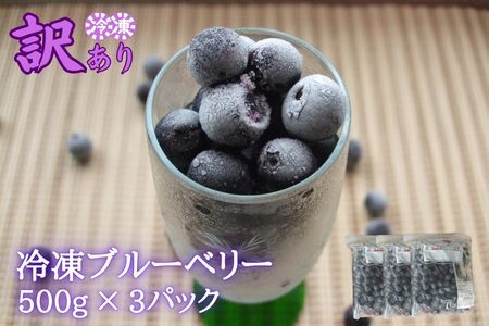 【訳あり】シルクファーム産　冷凍ブルーベリー1500g（500g×3パック）