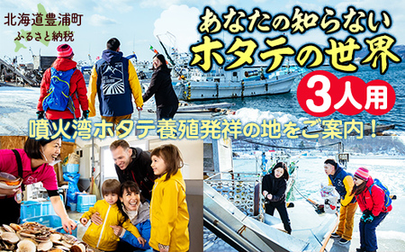 あなたの知らないホタテの世界（3人用）【  ふるさと納税 人気 おすすめ ランキング 体験 イベント ホタテ 見学 養殖 漁師 3人 北海道 豊浦町 送料無料  】 TYUL015