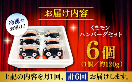 全6回定期便 くまモン ハンバーグ セット（あか牛100％使用） ハンバーグ BHAS058 ハンバーグ