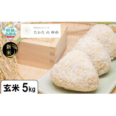 ふるさと納税 陸前高田市 【陸前高田市ブランド米】 令和7年産 新米 玄米 5kg 品種:たかたのゆめ 米 おにぎり お弁当