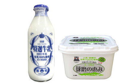 【3ヶ月定期便】球磨酪農おすすめセットC（瓶牛乳&ヨーグルト砂糖不使用×2個） 瓶牛乳900ml×1個×3回 ヨーグルト砂糖不使用1kg×2個×3回 合計約8.7kg 瓶牛乳 球磨のめぐみ 球磨の恵み ヨーグルト 冷蔵 乳製品 お取り寄せ 九州 人吉市