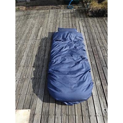 ふるさと納税 近江八幡市 手を出しても肩が冷えない。みのむしふとん「アイドリング無用」　デニム調ネイビー色 |  | 02
