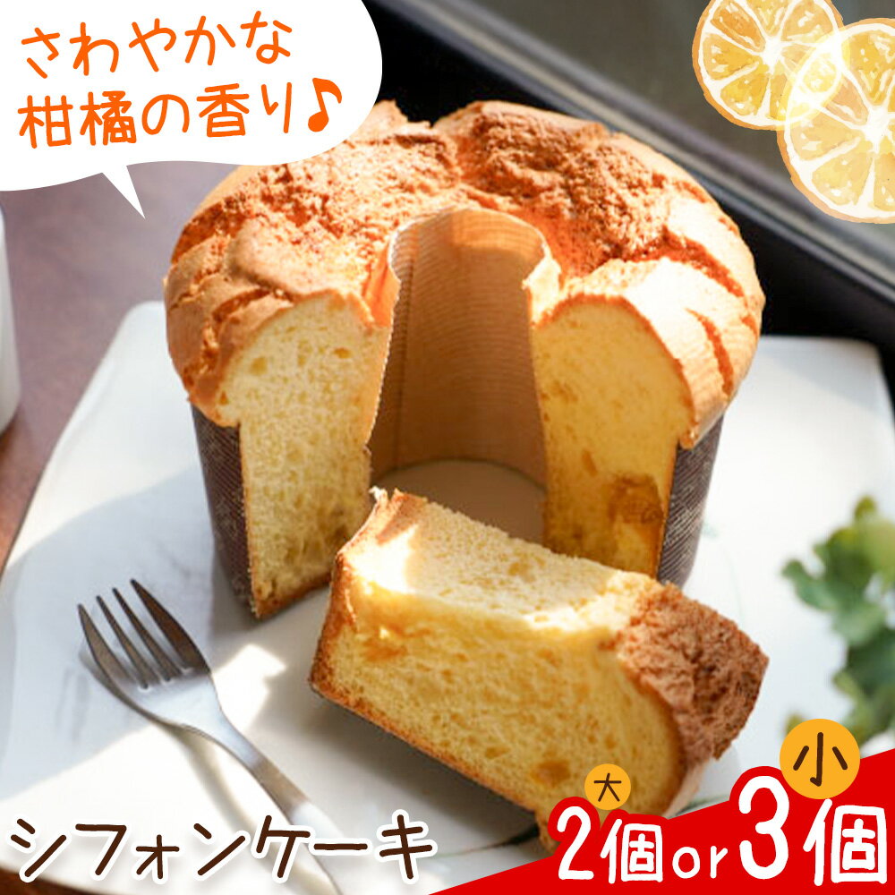 【ふるさと納税】菓子 シフォンケーキ 選べる 大 2個 小 3個 加工所みかん屋さん 松本果樹園《30日以内に出荷予定(土日祝除く)》熊本県 苓北町 お菓子 シフォン ケーキ スイーツ おやつ 洋菓子 デザート 自家製 ギフト