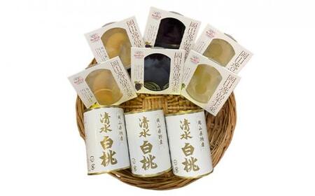 清水 白 桃  缶詰 3缶 と 岡山 フルーツ ゼリー 6個詰合せ 吉英 フルーツ  | 桃