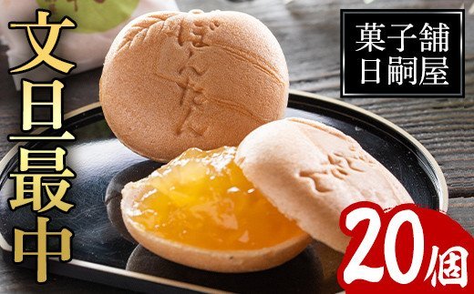 文旦最中(20個)お菓子 和菓子 ボンタン お茶請け おやつ【菓子舗日嗣屋】a-12-72