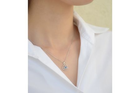 Blue Rose Pt トパーズ ダイヤモンド ペンダント レディース ジュエリー アクセサリー ネックレス ダイヤ 神奈川 湘南 藤沢