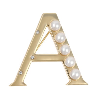 【RoseYumiRose】イニシャルパールブローチペンダント『A』【1675837】