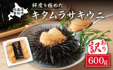 ≪規格外品≫キタムラサキウニ600g（100gパック入り×6個）※2025年6月下旬～順次発送　【ウニ うに 雲丹 キタムラサキ 塩水 塩水パック 訳あり 訳アリ 規格外】