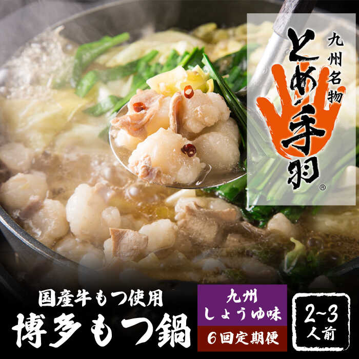 【ふるさと納税】【全6回定期便】九州名物 とめ手羽 博多 もつ鍋 セット 九州しょうゆ味 2-3人前＜株式会社フェリックス＞那珂川市 | 父の日 定期便 もつ鍋 モツ鍋 もつなべ もつ鍋セット もつ 鍋 国産 牛 モツ とめ手羽 [GCE012] 70000 70000円 7万円 以上