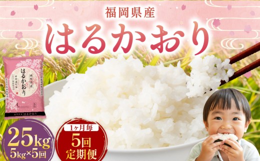 【1ヶ月毎5回定期便】 はるかおり 5kg 計25kg ／ 米 コメ お米 ライス ご飯 ごはん 飯 食品 精米 定期便 常温 福岡県 香春町