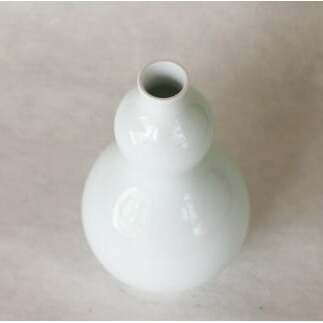 現代の名工 矢鋪與左衛門作 白磁 瓢箪(ひょうたん)型花入れ 有田焼 伝統工芸 花器 壺 A300-49_イメージ4