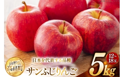 【期間限定発送】 りんご 高畠町産 サンふじ りんご 12～18玉 計 5㎏ [JA山形おきたま 山形県 高畠町 tk06ays870040] 果物 くだもの フルーツ 林檎 リンゴ ふじ ふじりんご 産地直送
