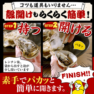 マルカツ水産 殻付き 蒸し牡蠣 レンチン パック 5個 入り× 2袋 （計10個）